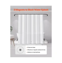 Slickblue 2 Pack Peva Shower Curtain Liners with 3 Magnets