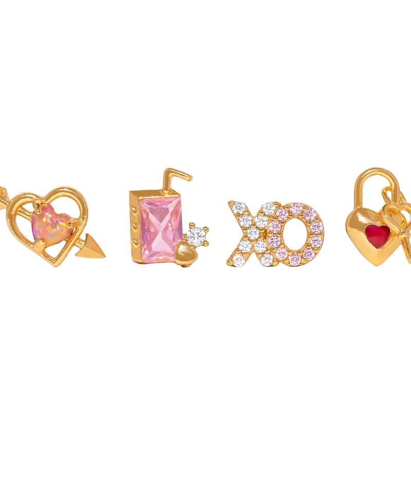 Girls Crew Crystal Tokens of Love Stud Earrings Set