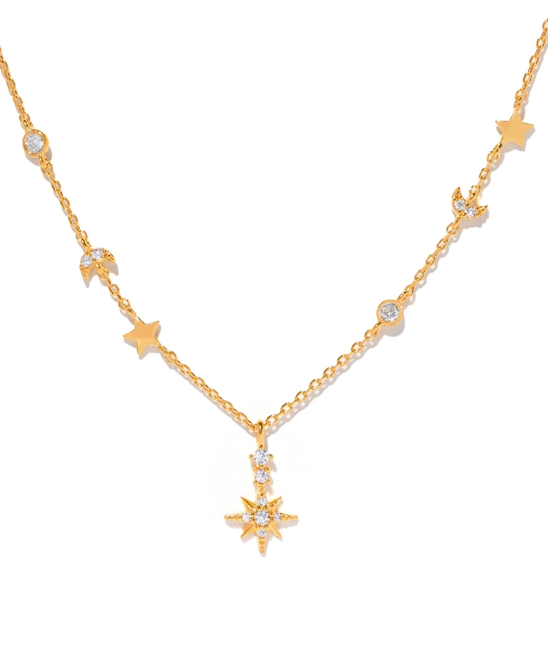 Girls Crew Gold-Plated Crystal Starbeam Necklace