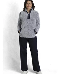 Weird Fish Women's Madi Cozy Quarter Zip Mock Neck Fleece Sweatshirt