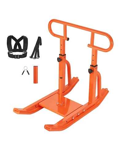 Sugift Steel Weight Sled Fitness Training Workout Equipment with 5-Height Handle for 1/2 in Plates