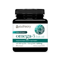 Youtheory High Potentcy Omega-3 Fish Oil, 60 Soft Gels 30 Day Supply