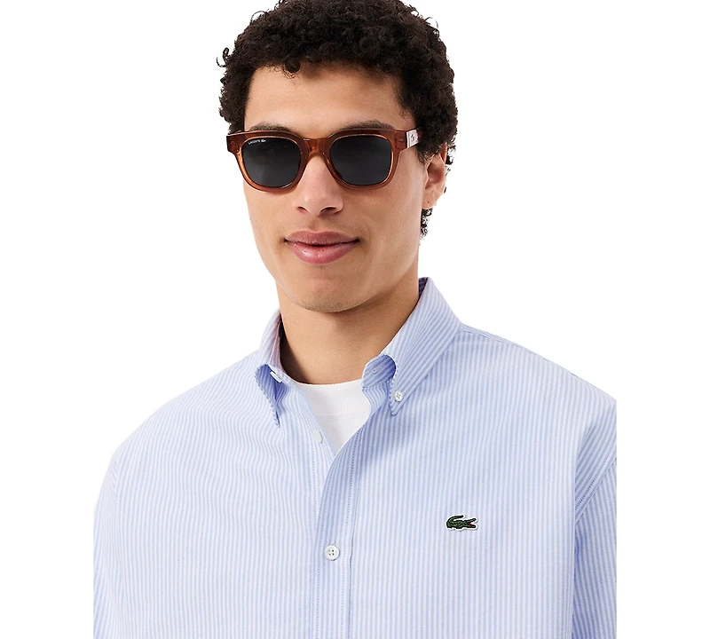 Lacoste Men's Woven Long-Sleeve Button-Down Oxford Shirt