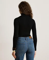 Lauren Ralph Women's Ribbed Slim-Fit Cotton-Blend Turtleneck