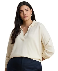 Lauren Ralph Lauren Women's Polo V-Neck Long-Sleeve Sweater