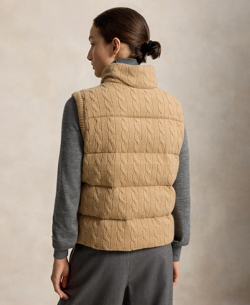 Polo Ralph Lauren Women's Carly Cable-Knit Wool-Cashmere Sleeveless Vest