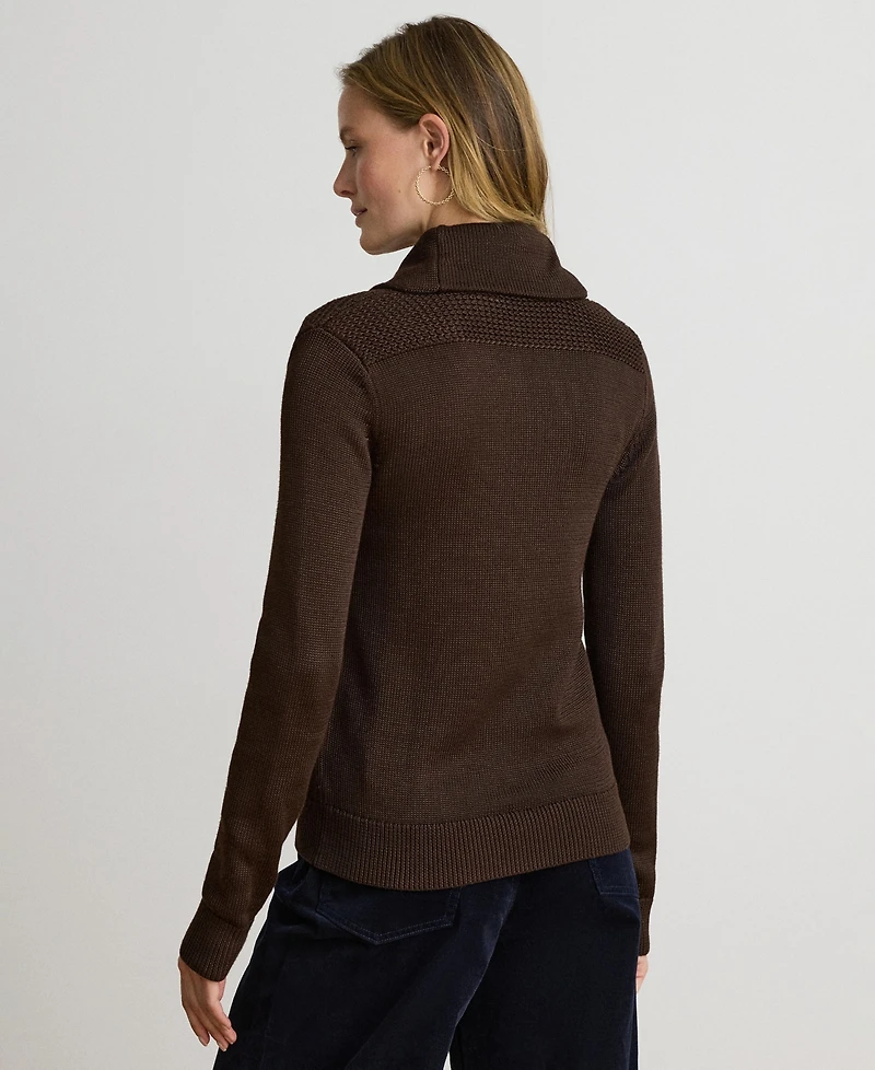 Lauren Ralph Women's Sabree Long Sleeve Buckle-Trim Sweater