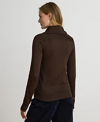 Lauren Ralph Women's Sabree Long Sleeve Buckle-Trim Sweater