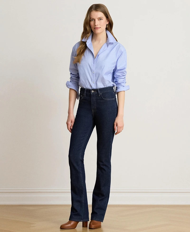 Lauren Ralph Women's Relaxed-Fit End-on-End Cotton Long-Sleeve Button-Up Shirt