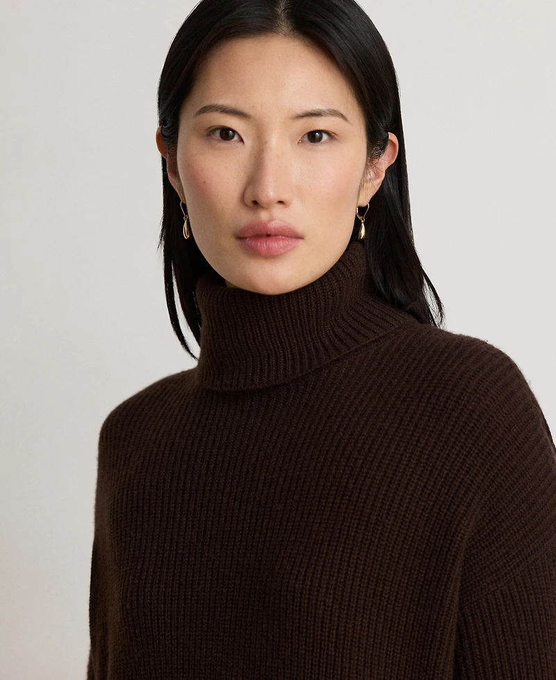 Lauren Ralph Women's Areena Wool-Cashmere Turtleneck Cocoon Sweater Dress