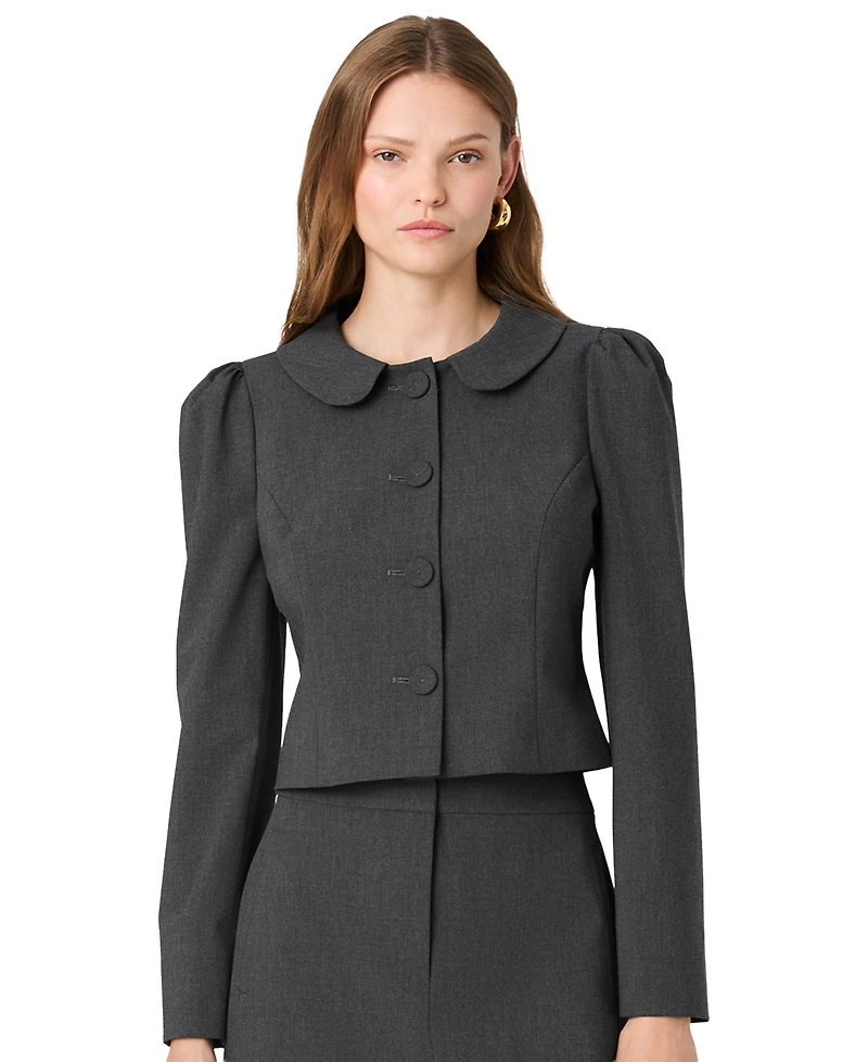 French Connection Women's Tavi Cropped Ruched-Sleeve Jacket
