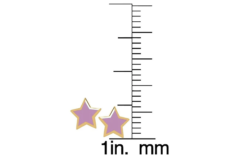 Lily Nily Enamel Star Stud Earrings in 14K