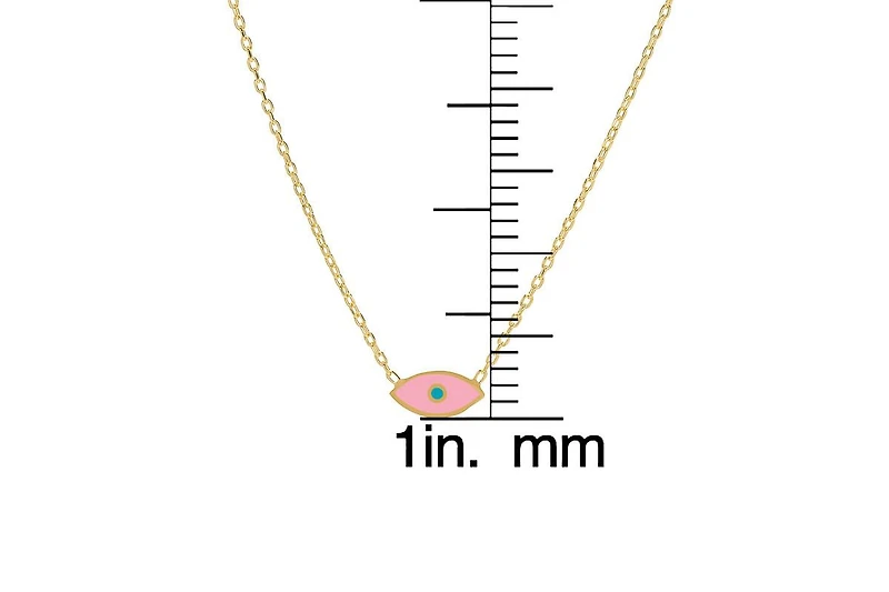 Lily Nily Girls Enamel Evil Eye Necklace in 14K