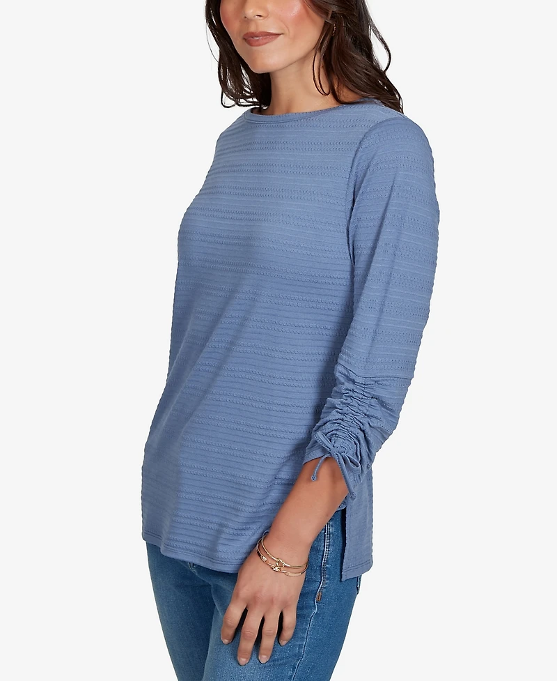 Ruby Rd. Petite Ottoman 3/4-Sleeve Boat Neck Top