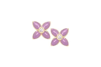 Lily Nily Cubic Zirconia Flower Stud Earrings in 14K