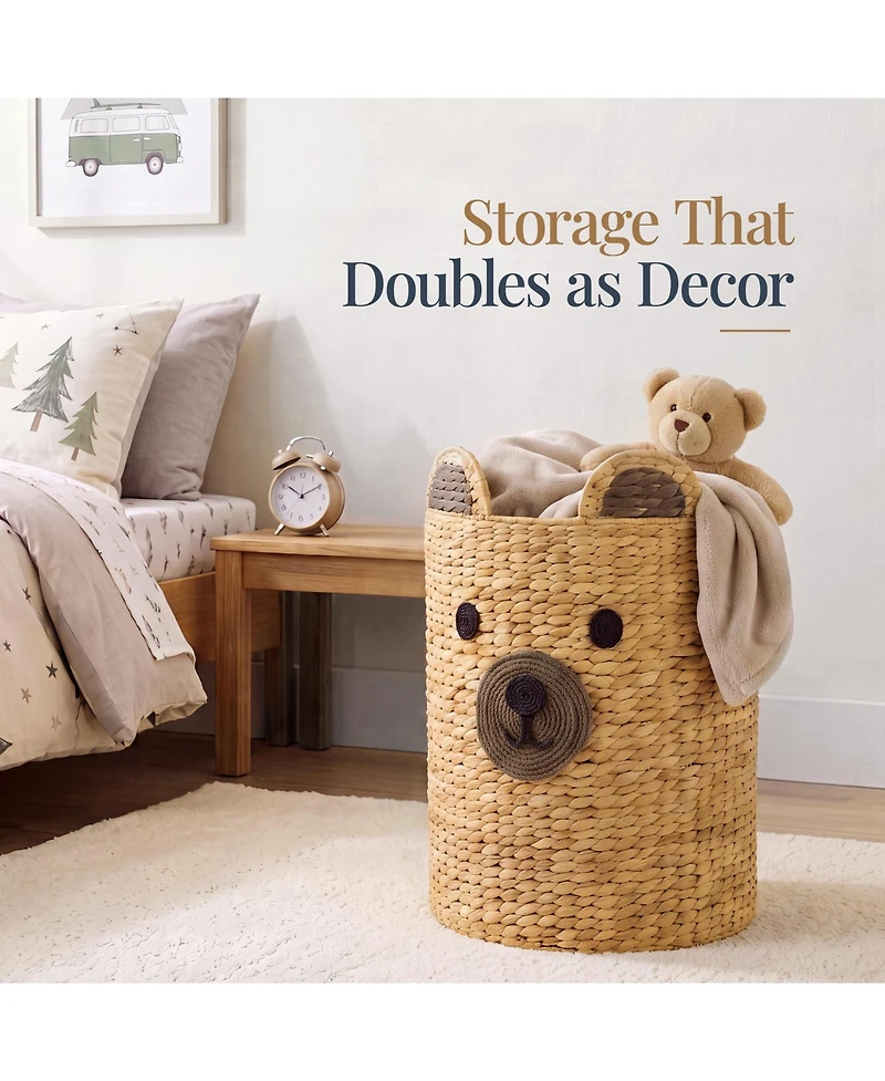 Best Choice Products Kids Large Bear Laundry Hamper, Handwoven Basket, Nursery and Kids Room Storage, 26 Gallon