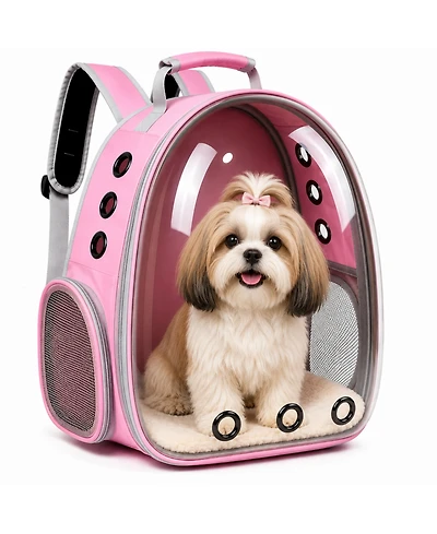 ProMounts Breathable Transparent Pet Carrier Bag for Cats and Small Dogs – Portable Space Capsule with Zipper, Ideal for Travel and Outdoor Adventures
