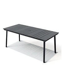 Pellebant Outdoor Patio Rectangle Dining Table with Umbrella Hole
