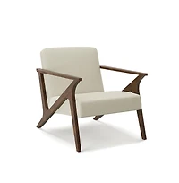 Glenwillow Home Grove Mid-Century Modern Accent Chair, Medium Brown and Light Gray