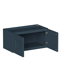 Boyel Living Double Door Short Wall Cabinet, Ready to Assemble Kitchen Cabinet with Solid Wood Frame