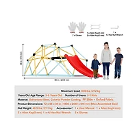Slickblue Geometric Climbing Dome with Slide, 72" x 96" x 36", For 2-3 Kids, Ages 3-9