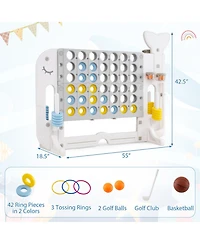Sugift 4-in-1 Giant 4-to-Score Yard Game Set, Adjustable Height, 55" x 18.5" x 42.5", Ages 5+