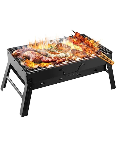 Mountaintop Foldable Portable Bbq Charcoal Grill Grill Lightweight Smoker Grill for Camping Picnics Garden Grilling