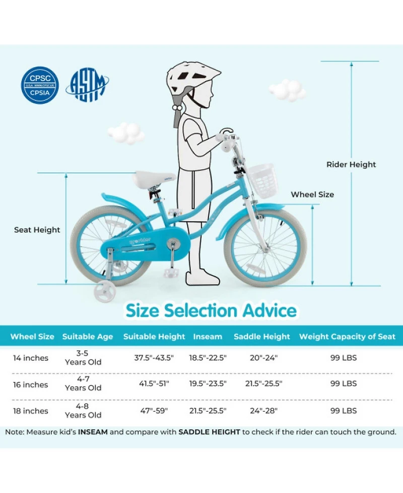 Sugift 18 Inch Kids Bike with Dual Brake System and Protective Gear Set, Holds Up to 99 lbs, Ages 4-8