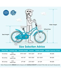 Sugift 18 Inch Kids Bike with Dual Brake System and Protective Gear Set, Holds Up to 99 lbs, Ages 4-8