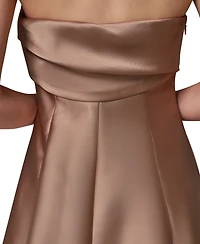 Donna Karan New York Women's Strapless Pleated Mikado Gown