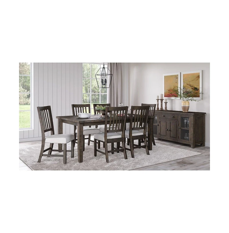 Jofran Willow Creek Distressed Slatback Upholstered Counter Stool (Set of 2