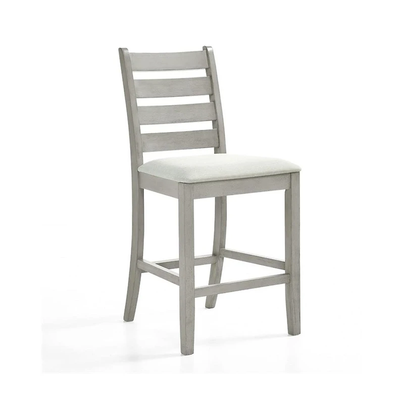 New Classic Furniture Pascal Wood Counter Chair in Driftwood Set of 2