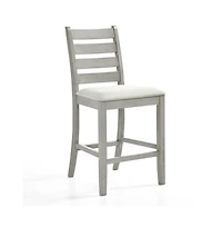 New Classic Furniture Pascal Wood Counter Chair in Driftwood Set of 2