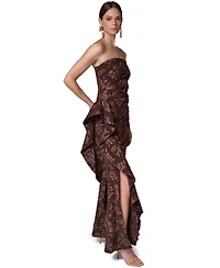 Donna Karan New York Women's Strapless Floral-Jacquard Gown