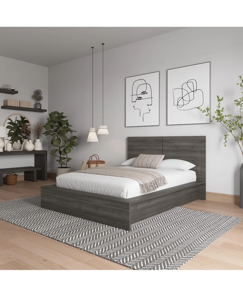 Nexera James Platform Bed with Headboard