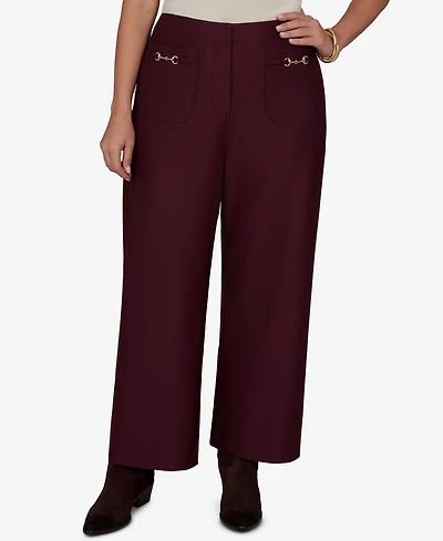 Ruby Rd. Plus Solid Pique Wide-Leg Pull-On Pants