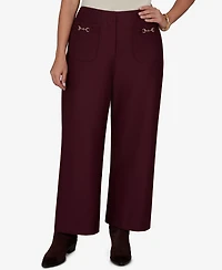 Ruby Rd. Plus Solid Pique Wide-Leg Pull-On Pants