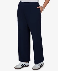 Ruby Rd. Plus Wide-Leg Pull-On Ribbed Pants