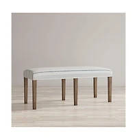 Jofran Eastern Tides Coastal Wire-Brushed Wood 46" Upholstered Dining Bench