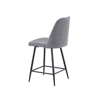 Jofran Mid-Century Modern Faux Leather Upholstered Counter Height Barstool (Set of 2