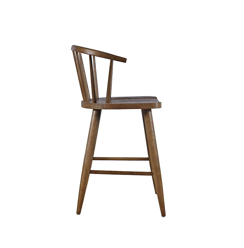 Jofran Fitz Traditional Solid Wood Curved Back Spindle Counter Stool