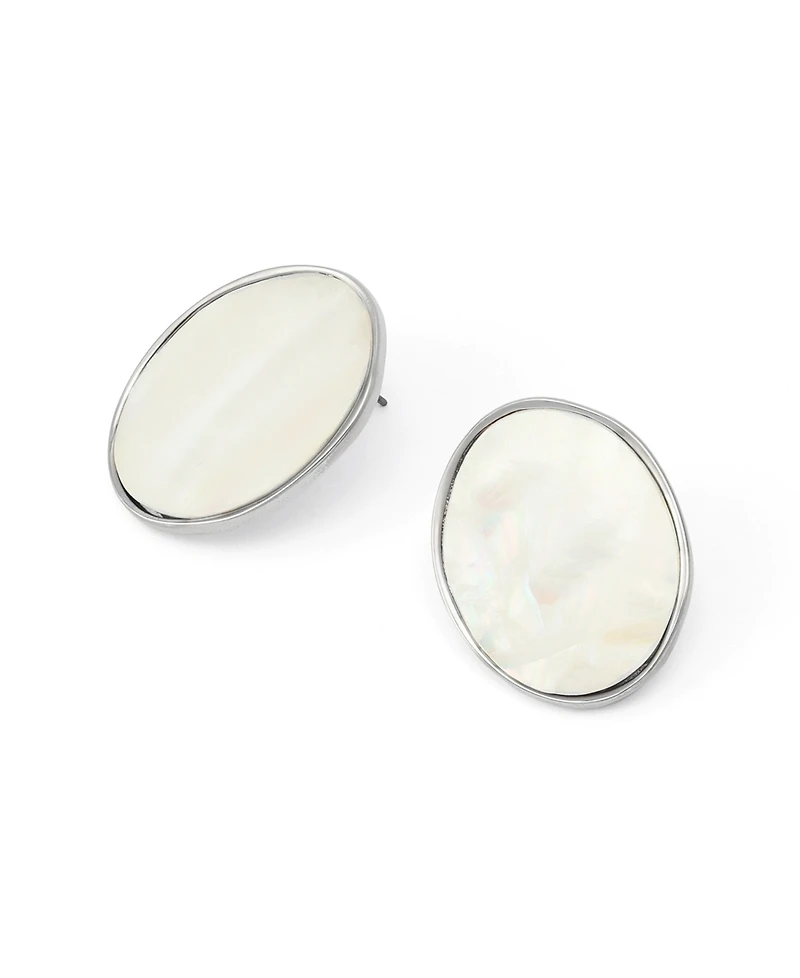 Robert Lee Morris Soho Imitation Pearl Oval Button Earrings