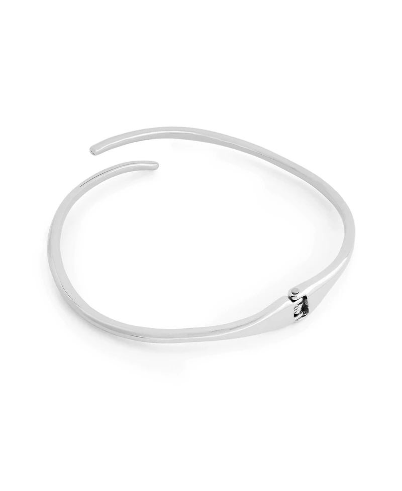 Robert Lee Morris Soho Rhodium Fluid Bypass Round Collar Necklace