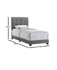Intercon Addyson Twin Uph Bed in Addyson Gunmetal Fabric