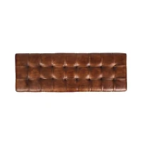Jofran Global Archive 50" Genuine Distressed Leather Mid-Century Modern Ottoman Bench