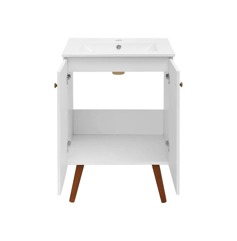 Swiss MadisonManoir 24" Freestanding Bathroom Vanity in White with Sink Top