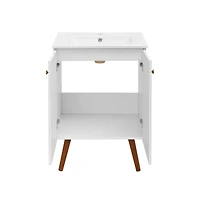 Swiss MadisonManoir 24" Freestanding Bathroom Vanity in White with Sink Top
