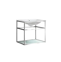 Swiss Madison Pierre 24 Single, Open Shelf, Chrome Metal Frame Bathroom Vanity
