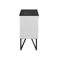 Swiss Madison Annecy 24 in. White Bathroom Vanity With Black Ceramic Sink Top