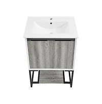 Swiss Madison Marseille 24 Single, Two Doors, Open Shelf Bathroom Vanity